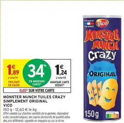 Intermarché MONSTER MUNCH Tuiles crazy simplement original offre