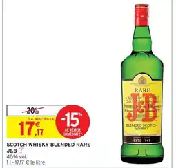 Intermarché J&B RARE Scotch whisky blended offre