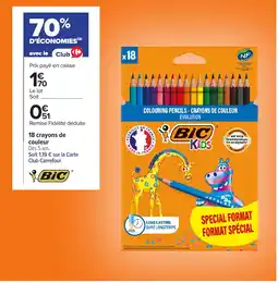 Carrefour BiC 18 crayons de couleur offre