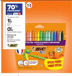 Carrefour BIC 18 feutres de coloriage offre