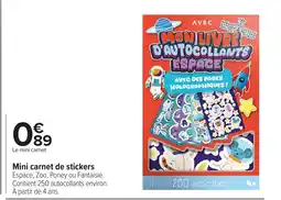 Carrefour Mini carnet de stickers offre