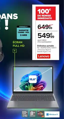 Carrefour LENOVO Ordinateur portable offre