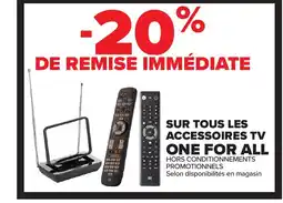 Carrefour Sur tous les accessoires tv one for all offre