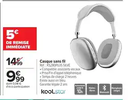 Carrefour KOOLSTAR Casque sans fil offre