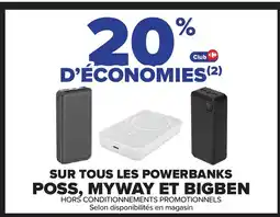 Carrefour Sur tous les powerbanks poss, myway et bigben offre