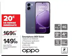Carrefour OPPO Smartphone A6X Violet offre