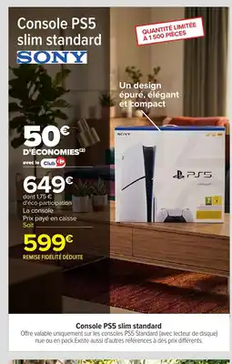 Carrefour SONY Console PS5 slim standard offre
