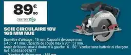 Brico Dépôt Erbauer - scie circulaire 18v 165 mim niue offre