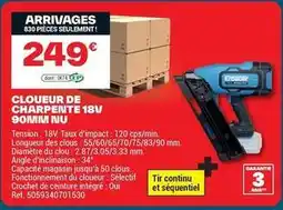 Brico Dépôt Erbauer - clqueur de charpente 18v 90mm inu offre