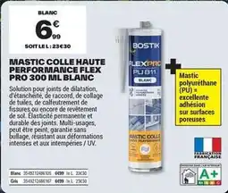 Brico Dépôt Durable - mastic colle haute performance flex pro 300 ml blanc offre