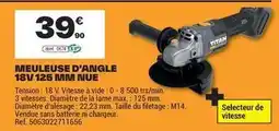 Brico Dépôt Titan - meuleuse d'anigle 18v 125 miuue offre
