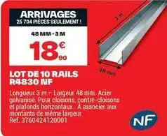Brico Dépôt Lot de 10 rails r4830 inf offre