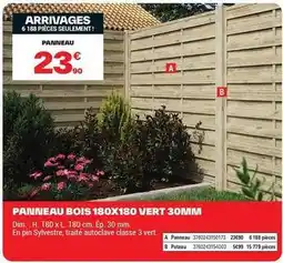 Brico Dépôt Dim - paruneau bois 180x180 vert 30mm offre