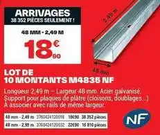Brico Dépôt Lot de 10 montants m4835 nif offre