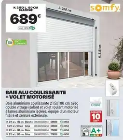 Brico Dépôt Somfy - baie alu coulissante + volet motorisé offre