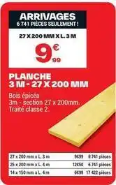 Brico Dépôt 3m - planche 3m 27x200 mm offre