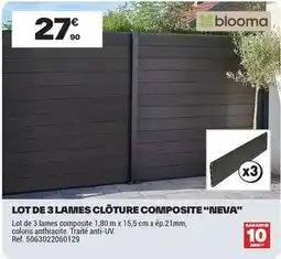 Brico Dépôt Blooma - lot de 3 lames clôture composite nieva offre