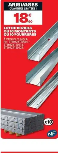 Brico Dépôt Lot de 10 rails ou 10 mountains ou 10 fourrurees offre