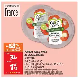 Netto Croc'frais poivrons rouges farcis au fromage crémeux offre
