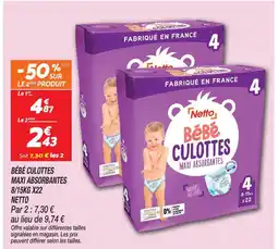 Netto Netto bébé culottes maxi absorbantes offre
