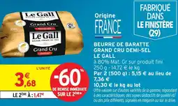Intermarché Le gall beurre de baratte grand cru demi-sel offre