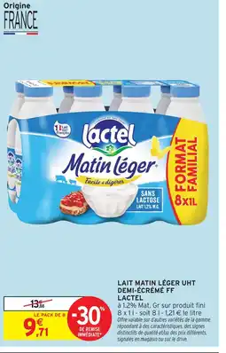 Intermarché Lactel matin léger uht demi-écrémé ff offre