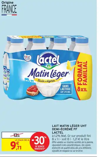 Intermarché Lactel matin léger uht demi-écrémé ff offre