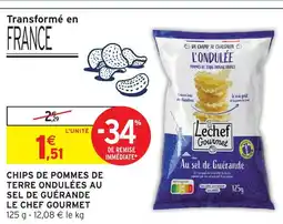 Intermarché Le chef gourmet chips de pommes de terre ondulées au sel de guérande offre