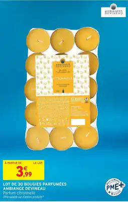 Intermarché Ambiance devineau lot de 30 bougies parfumées offre