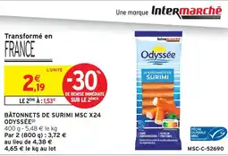 Intermarché Odyssée bâtonnets de surimi msc x24 offre