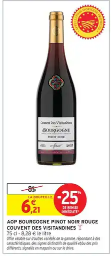 Intermarché Aop bourgogne pinot noir rouge offre