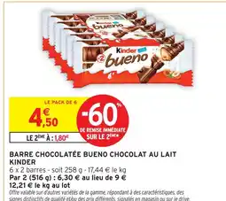 Intermarché Kinder mini barres chocolatées kitkat chocolat au lait offre