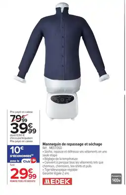 Carrefour MEDEK Mannequin de repassage et séchage offre