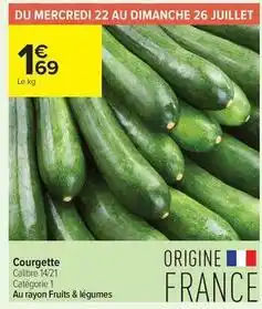 Carrefour Contact Courgette offre