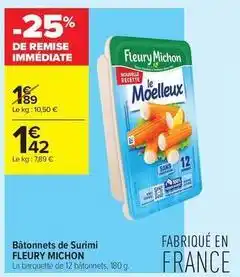 Carrefour Contact Fleury michon - bâtonnets de surimi offre