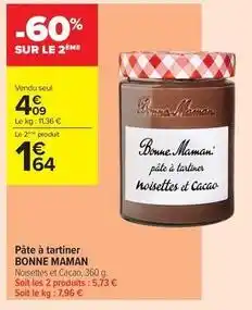 Carrefour Contact Bonne maman - pâte à tartiner offre