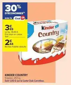 Carrefour Contact Ferrero rocher - kinder country offre