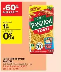 Carrefour Contact Panzani - pâtes maxi format offre