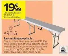 Carrefour Contact Artis - banc multiusage pliable offre