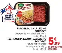 Super U BURGER DU CHEF 15% MG SOCOPA offre