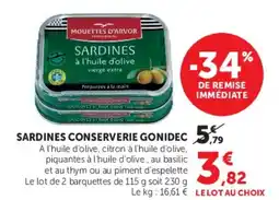 Super U SARDINES CONSERVERIE GONIDEC offre