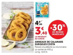 Super U ANNEAUX DE CALAMARS SURGELES COSTA offre