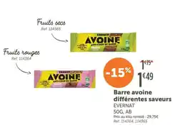 L'Eau Vive Evernat Barre avoine différentes saveurs offre