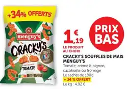 Super U CRACKY'S SOUFFLES DE MAIS MENGUY'S offre