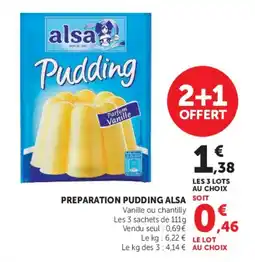 Super U PREPARATION PUDDING ALSA offre