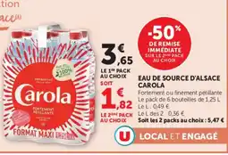 Super U EAU DE SOURCE D'ALSACE CAROLA offre