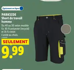 Lidl PARKSIDE Short de travail homme offre
