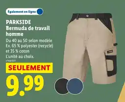 Lidl PARKSIDE Bermuda de travail homme offre