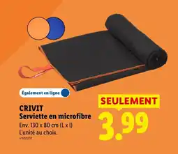 Lidl CRIVIT Serviette en microfibre offre