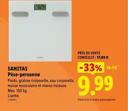 Lidl SANITAS Pèse-personne offre